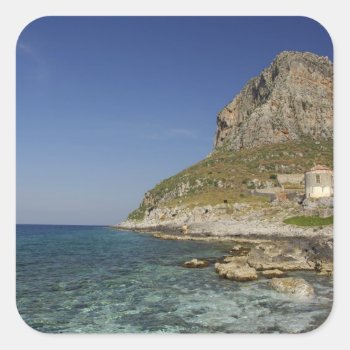 Europe  Greece  Peloponnese  Monemvasia. The Square Sticker by takemeaway at Zazzle