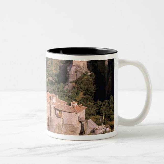 Europe, Greece, Thessaly, Meteora, Kastraki. Two-Tone Coffee Mug (Right)