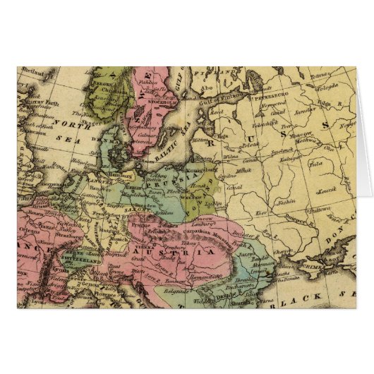 Europe Hand Colored Atlas Map 2 Cards (Front Horizontal)