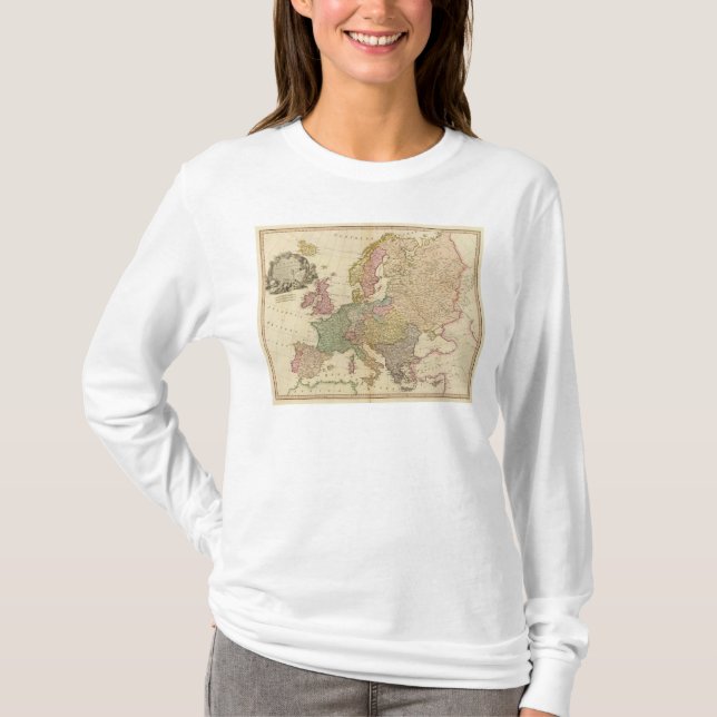 Europe Illustrated Map T-Shirt (Front)