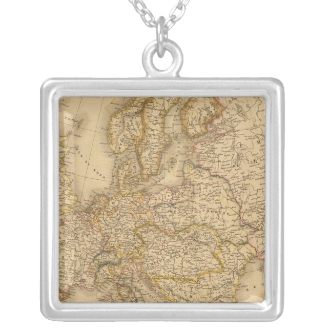 Europe in 1789 silver plated necklace (Front)