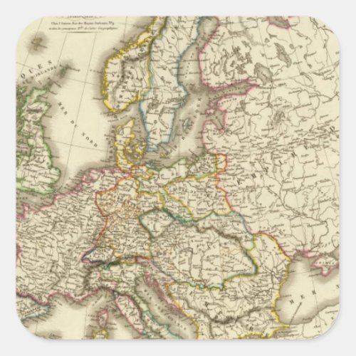 Europe in 1813 2 square sticker