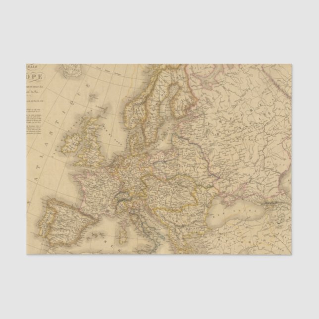 Europe in 1813 tissue paper (Front)