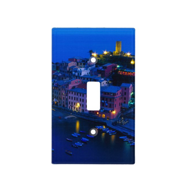 Europe, Italy, Cinque Terre, Vernazza. Hillside Light Switch Cover (Front)