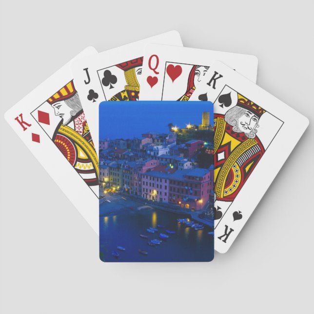 Europe, Italy, Cinque Terre, Vernazza. Hillside Poker Cards (Back)
