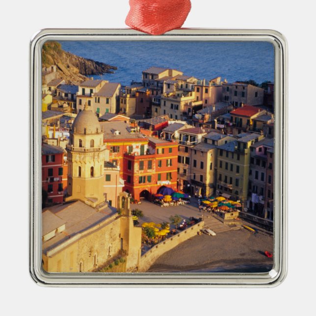 Europe, Italy, Cinque Terre. Village of Vernazza Metal Ornament (Front)