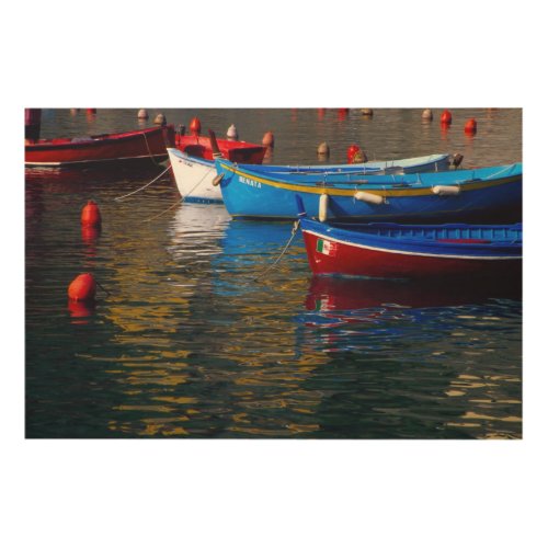 Europe Italy Cinque Terry boats in Vernazza Wood Wall Decor