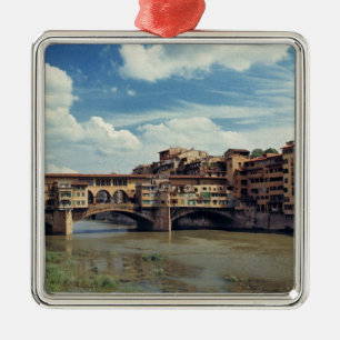 Europe, Italy, Florence. The Ponte Vecchio Metal Ornament