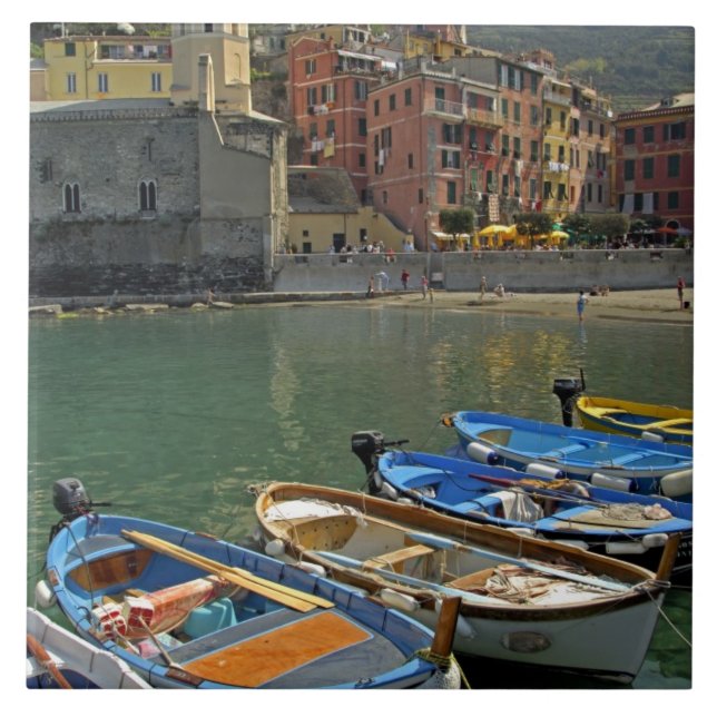 Europe, Italy, Liguria region, Cinque Terre, 2 Ceramic Tile (Front)