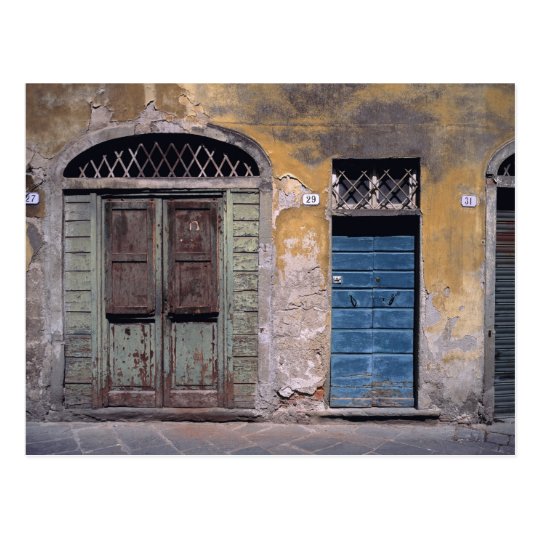 Europe, Italy, Lucca. These old doors add Postcard
