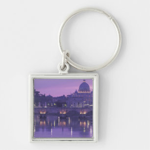Europe, Italy, Rome. St. Peter's and Ponte Sant Keychain