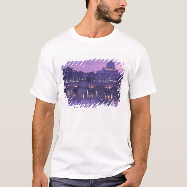 Europe, Italy, Rome. St. Peter's and Ponte Sant T-Shirt (Front)