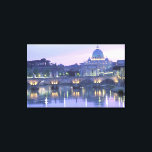 Europe, Italy, Rome, The Vatican. St. Peter's & Canvas Print<br><div class="desc">COPYRIGHT Walter Bibikow / DanitaDelimont.com | EU16 WBI0772.jpg | Europe,  Italy,  Rome,  The Vatican. St. Peter's & Ponte Sant Angelo. Evening.</div>