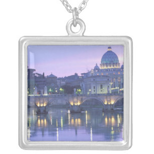 Europe, Italy, Rome, The Vatican. St. Peter's & Silver Plated Necklace