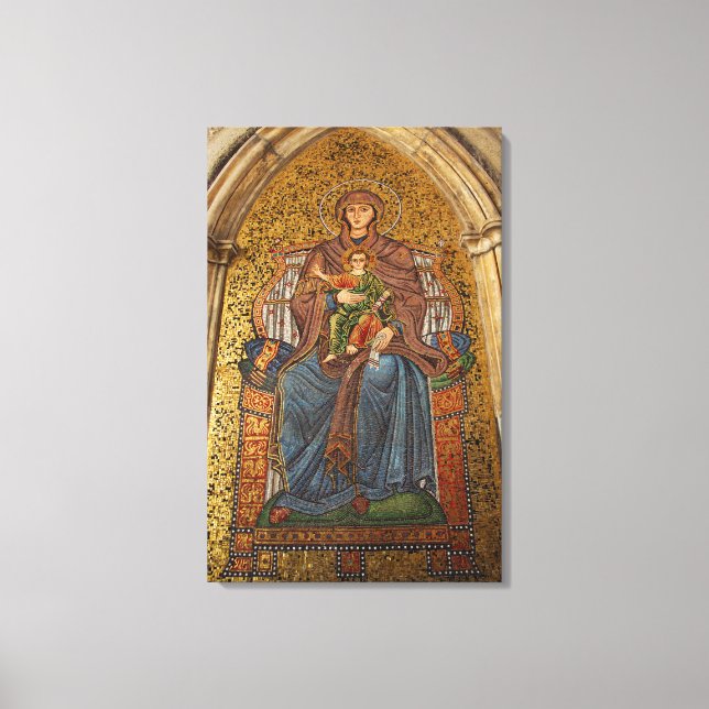 Europe, Italy, Sicily, Taormina. Madonna & child Canvas Print (Front)