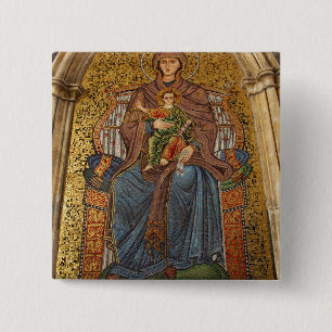 Europe, Italy, Sicily, Taormina. Madonna & child Pinback Button