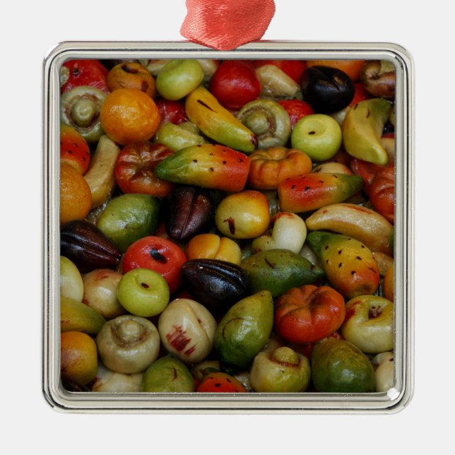 Europe, Italy, Sicily, Taormina. Traditional 3 Metal Ornament (Front)