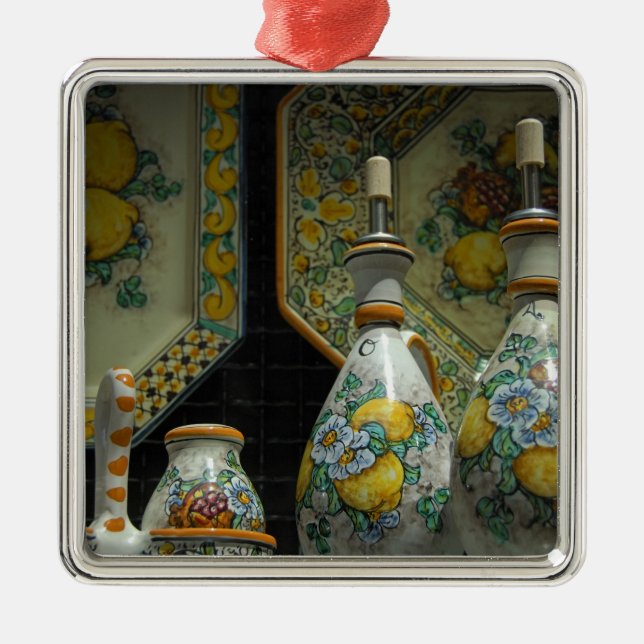 Europe, Italy, Sicily, Taormina. Traditional 7 Metal Ornament (Front)