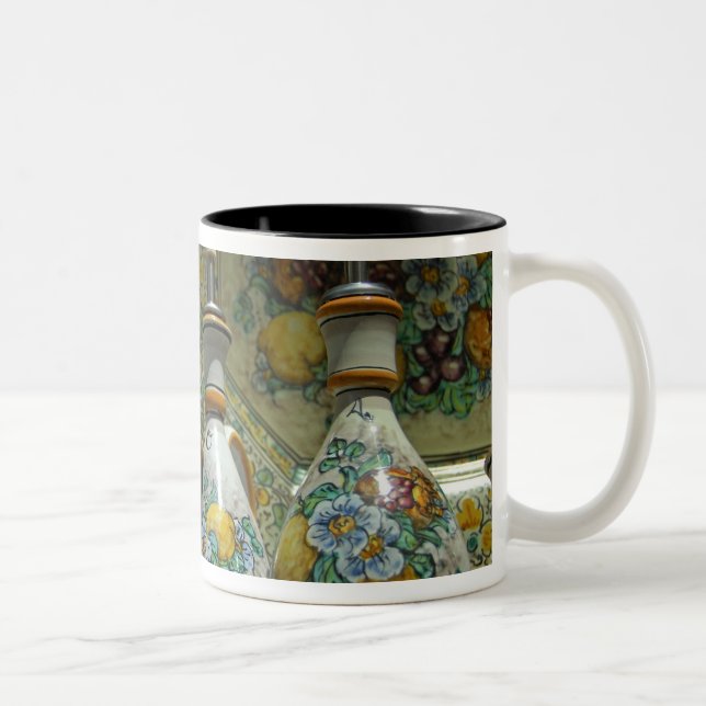 Europe, Italy, Sicily, Taormina. Traditional 7 Two-Tone Coffee Mug (Right)