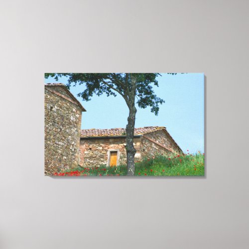 Europe Italy Tuscany abandoned villa in Canvas Print
