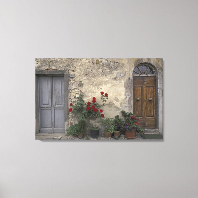 Europe, Italy, Tuscany, Chianti, Tuscan doorway; Canvas Print (Front)