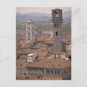 Europe, Italy, Tuscany, Lucca, Town panorama Postcard