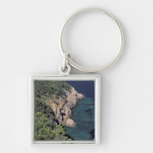 Europe, Italy, Tuscany. Rocky coast; Cala Keychain