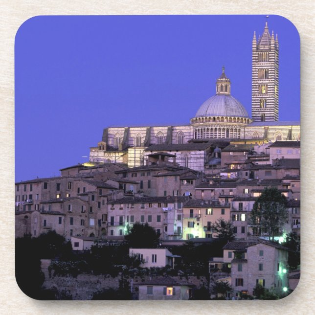 Europe, Italy, Tuscany, Siena. 13th C. Duomo and Beverage Coaster (Front)