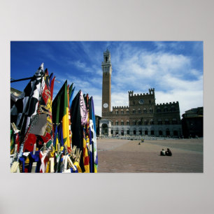 Europe, Italy, Tuscany, Siena. Piazza del Poster