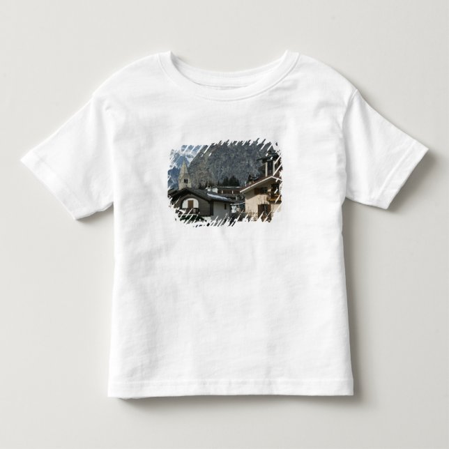 Europe, Italy, Valle d'Aosta, COURMAYEUR: Town Toddler T-shirt (Front)