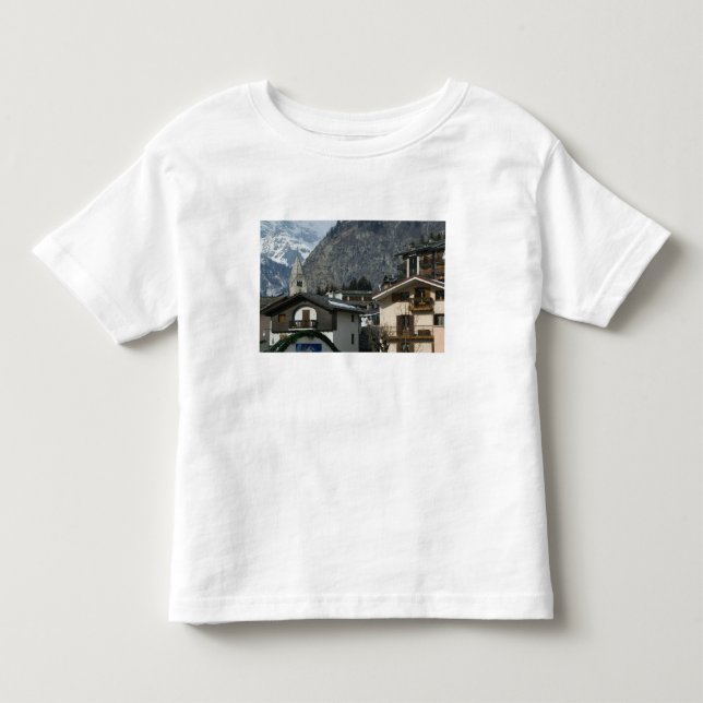 Europe, Italy, Valle d'Aosta, COURMAYEUR: Town Toddler T-shirt (Front)