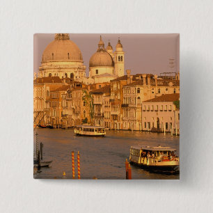 Europe, Italy, Veneto, Venice. Sunset view of Pinback Button
