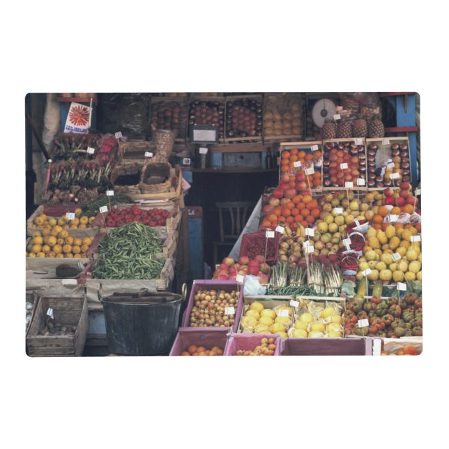 Europe, Italy, Venice area. Colorful fruits and Placemat (Front)