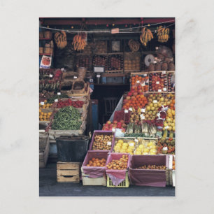Europe, Italy, Venice area. Colorful fruits and Postcard