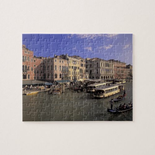 Europe Italy Venice Boat traffic by Rialto Jigsaw Puzzle