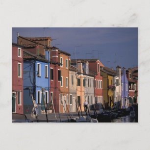 Europe, Italy, Venice. Multi, colored houses Postcard