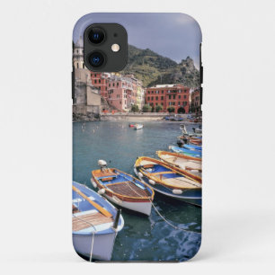 Europe, Italy, Vernazza. Brightly painted boats iPhone 11 Case