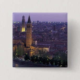 Europe, Italy, Verona, View from the Castel S. Pinback Button