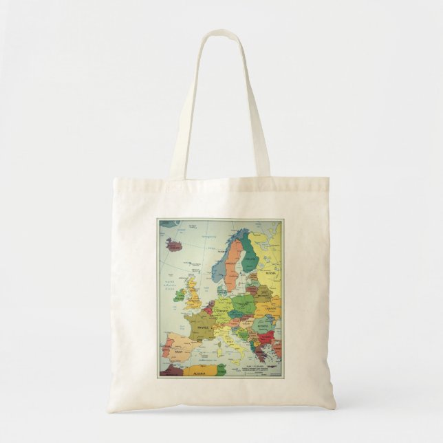 Europe map basic tote bag (Front)