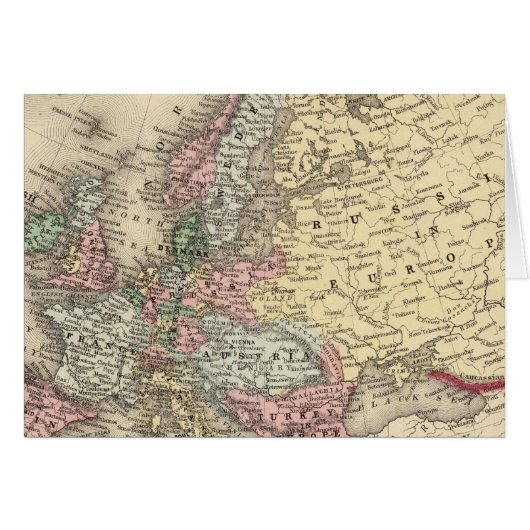 Europe Map by Mitchell Cards (Front Horizontal)