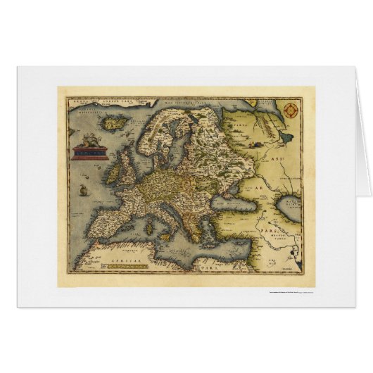 Europe Map By Ortelius 1570 Cards (Front Horizontal)