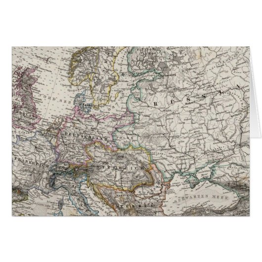 Europe Map by Stieler Cards (Front Horizontal)