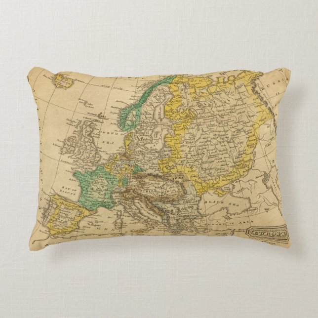 Europe  Map by Worcester Decorative Pillow (Front)