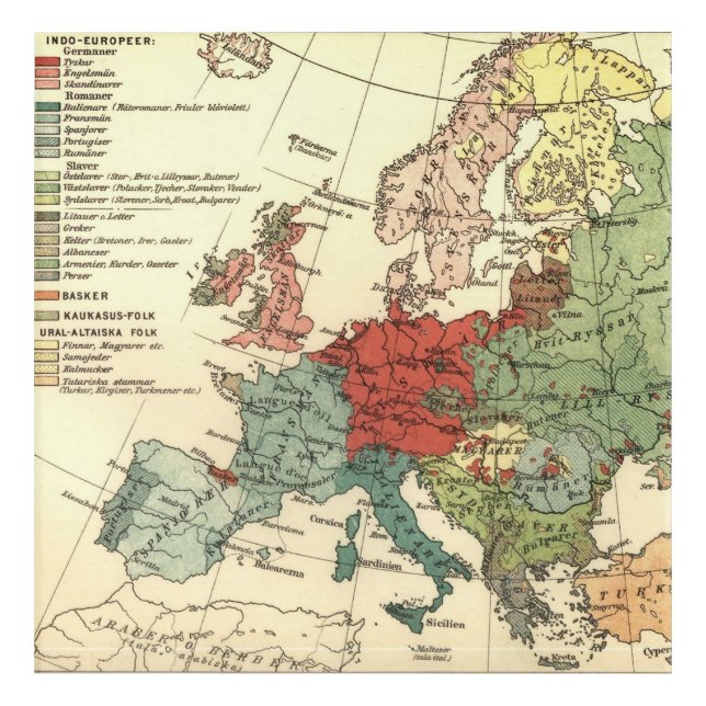 Europe Map Countries World Antique Acrylic Print (Front)