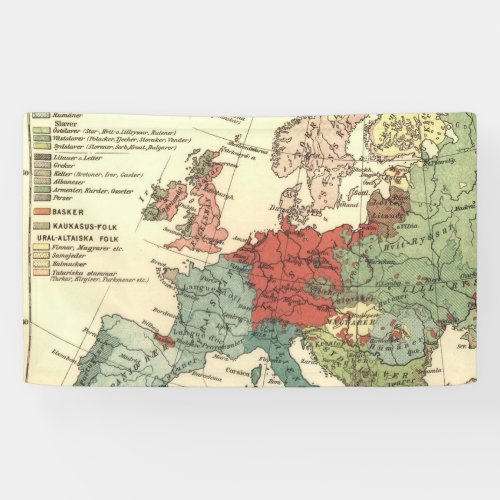 Europe Map Countries World Antique Banner