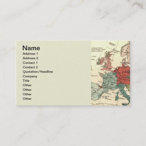 Europe Map Countries World Antique Business Card