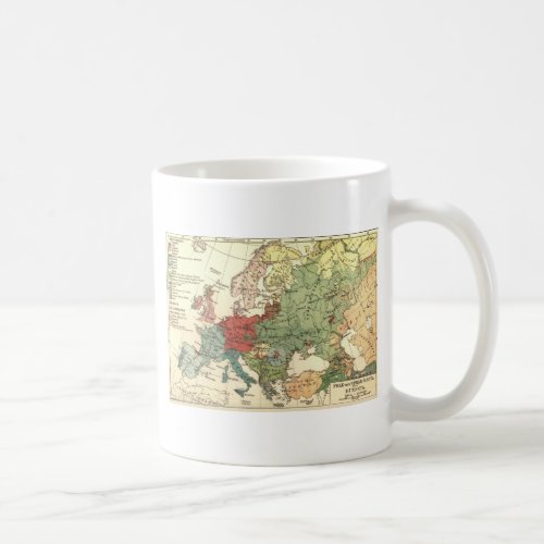 Europe Map Countries World Antique Coffee Mug