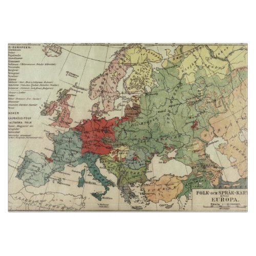 Europe Map Countries World Antique Cutting Board
