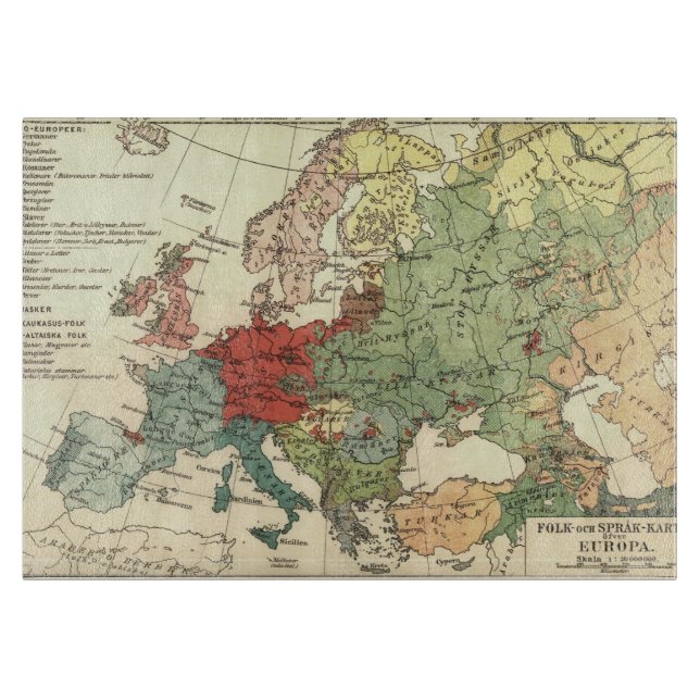 Europe Map Countries World Antique Cutting Board (Front)