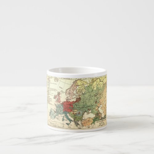 Europe Map Countries World Antique Espresso Cup